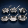 Handgehamerde titanium complete keukenset met 3 deksels (10, 11 & 12 inch)