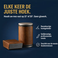Slijphoekgeleider die het mes op 15 of 20 graden houdt