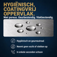 Titanium snijplank: hygiënisch, coatingvrij oppervlak, niet poreus en geurbestendig