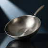 Handgehamerde titanium wok 12 inch
